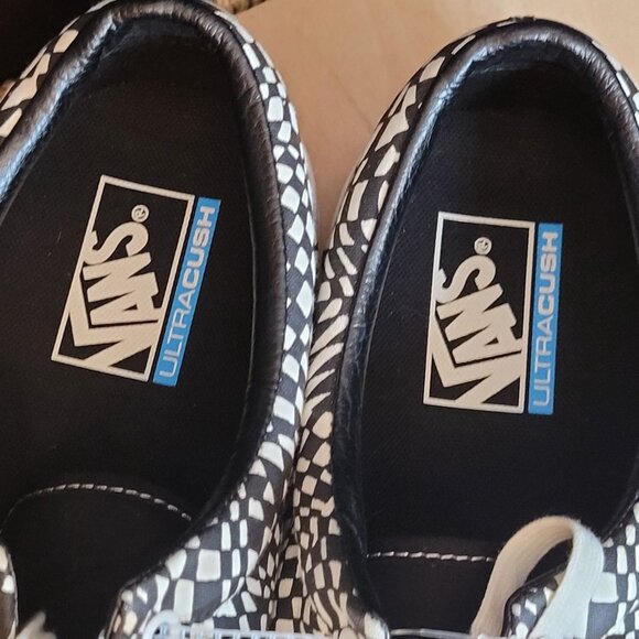 Vans Era Ultra Cush Warped Checkerboard Black White Sticker Tag Men 12 Low Top - Picture 3 of 7